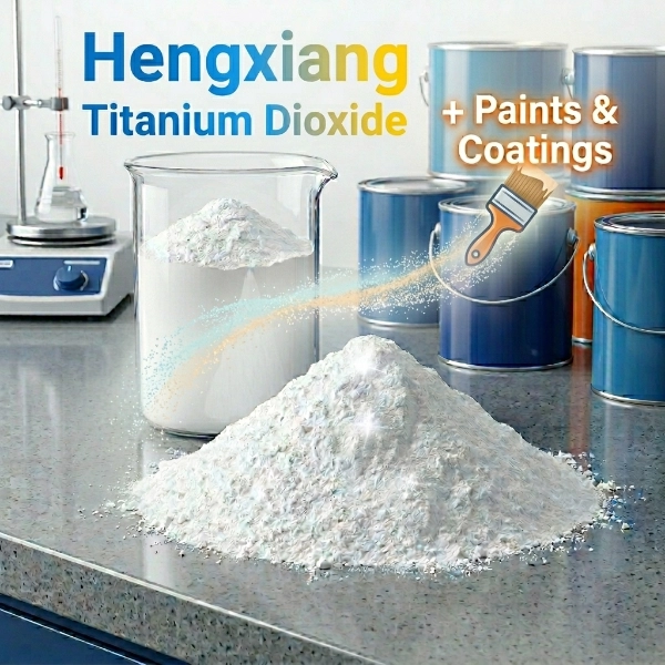 High-purity rutile TiO2 powder from Hengxiang for sustainable paint and coating formulations, showing superior dispersion and opacity.